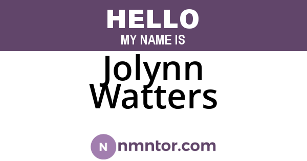 Jolynn Watters