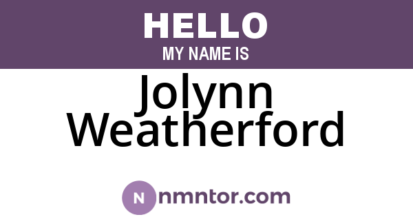 Jolynn Weatherford