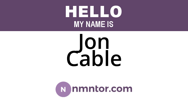 Jon Cable