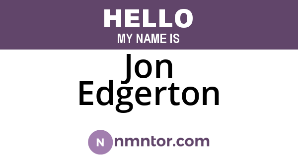 Jon Edgerton
