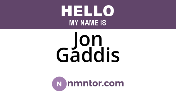 Jon Gaddis