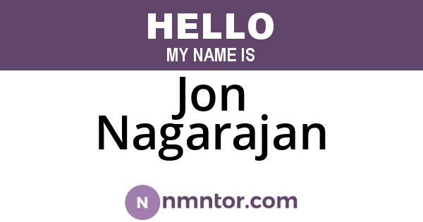 Jon Nagarajan
