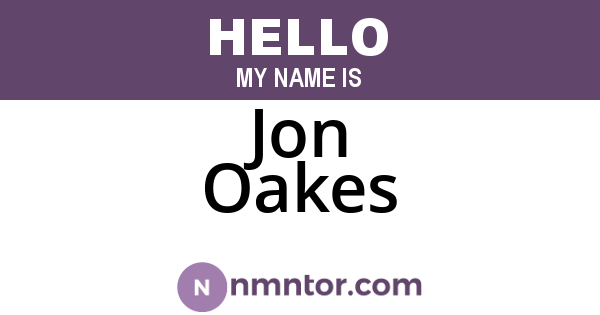 Jon Oakes