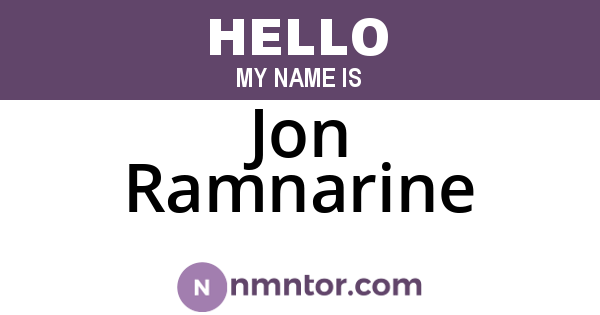 Jon Ramnarine