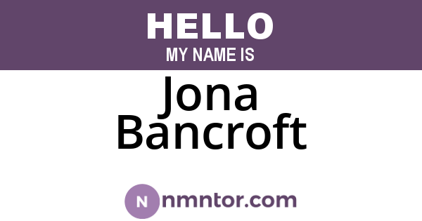 Jona Bancroft