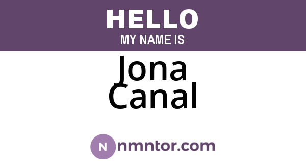 Jona Canal