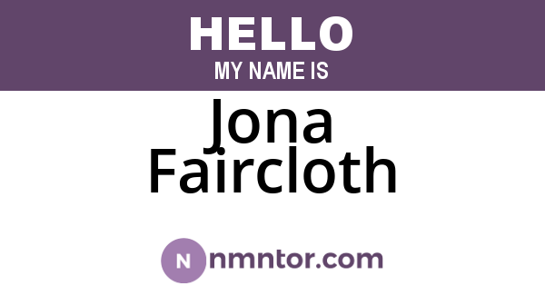 Jona Faircloth