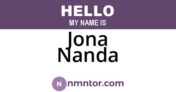 Jona Nanda