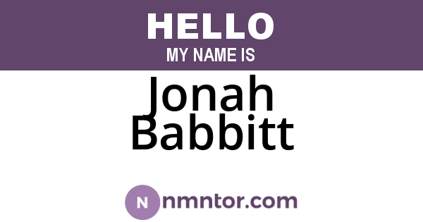 Jonah Babbitt