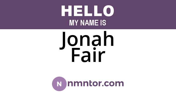 Jonah Fair
