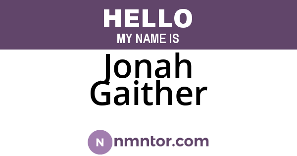 Jonah Gaither