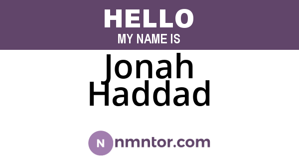 Jonah Haddad