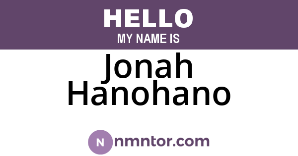 Jonah Hanohano