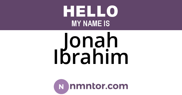 Jonah Ibrahim