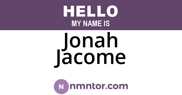 Jonah Jacome