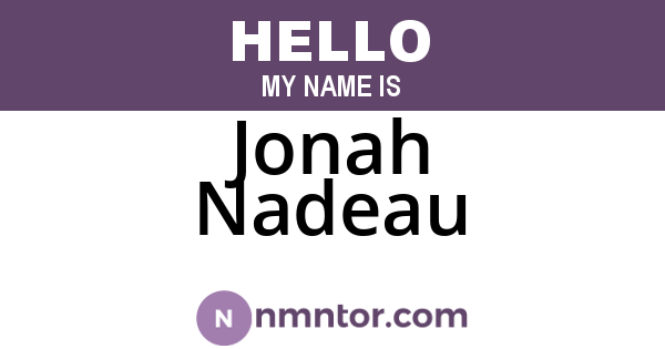Jonah Nadeau