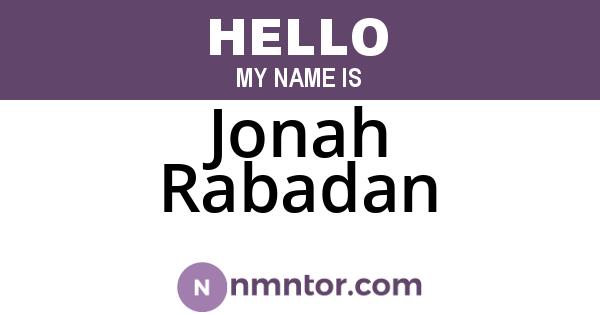 Jonah Rabadan