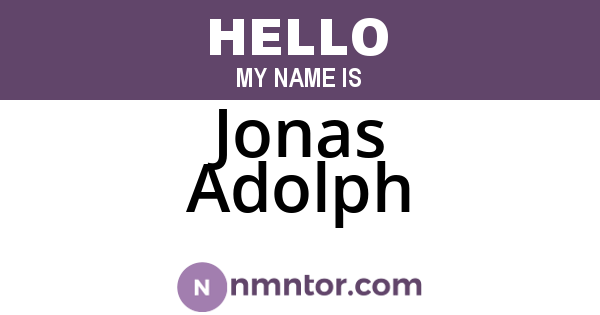 Jonas Adolph