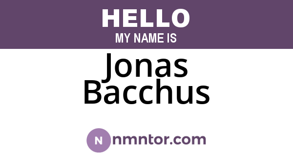 Jonas Bacchus