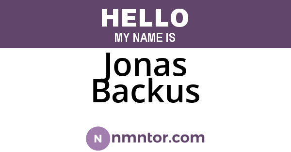 Jonas Backus