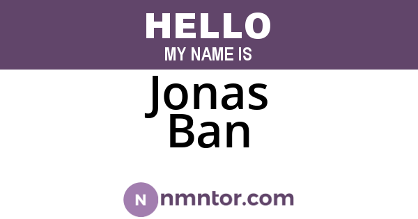 Jonas Ban
