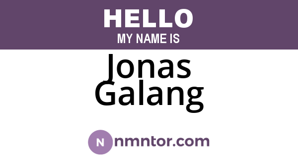 Jonas Galang