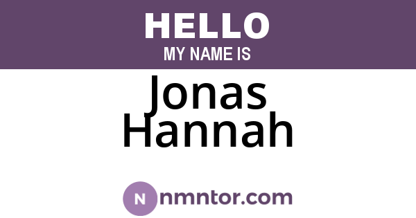 Jonas Hannah