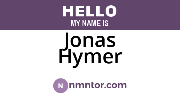 Jonas Hymer
