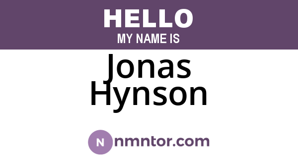 Jonas Hynson