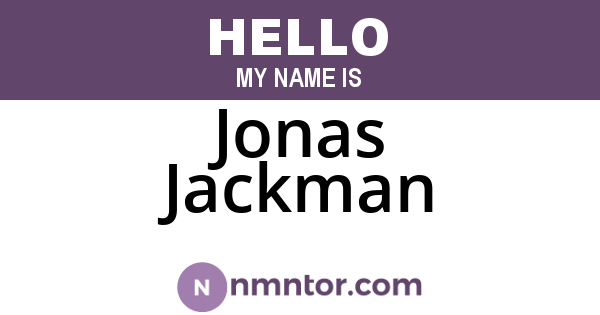 Jonas Jackman