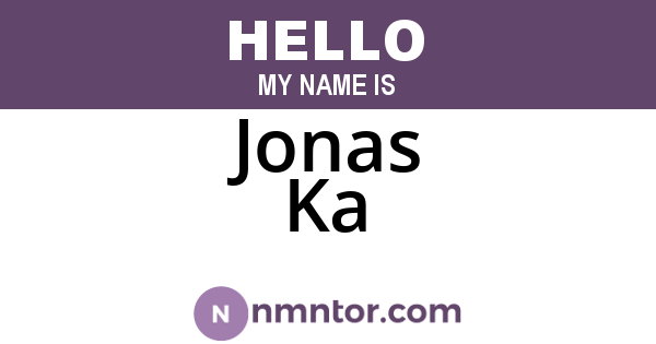 Jonas Ka