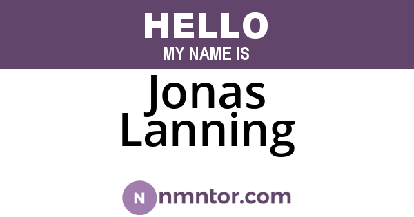 Jonas Lanning
