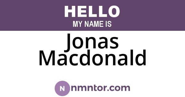 Jonas Macdonald