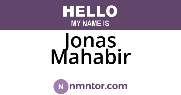 Jonas Mahabir