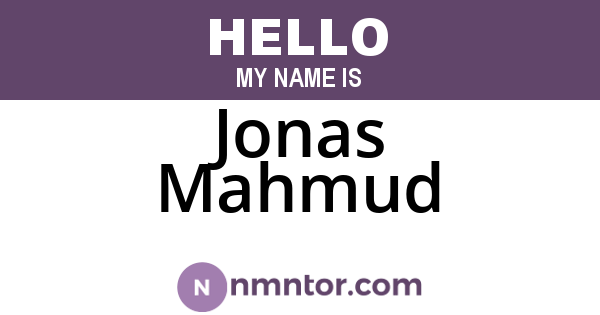 Jonas Mahmud
