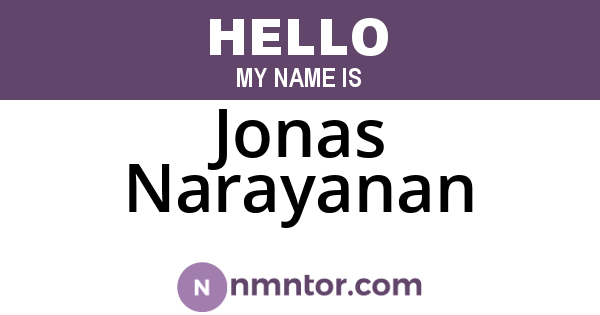 Jonas Narayanan
