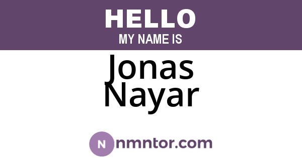 Jonas Nayar