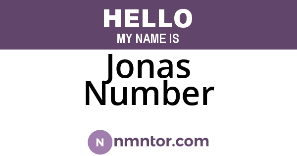 Jonas Number