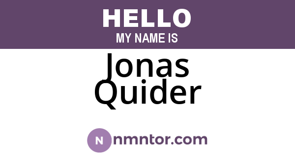 Jonas Quider