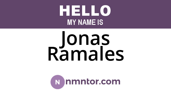 Jonas Ramales
