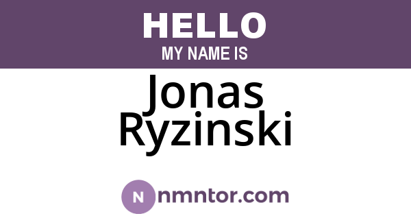 Jonas Ryzinski