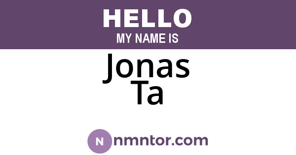 Jonas Ta