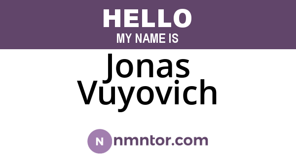 Jonas Vuyovich