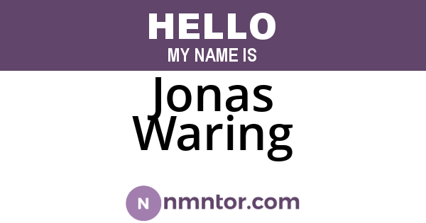 Jonas Waring