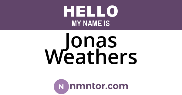 Jonas Weathers