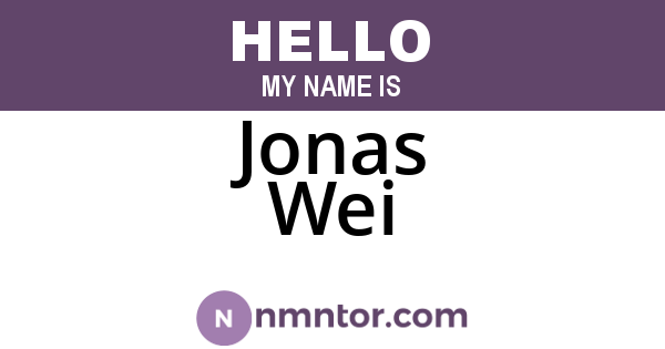 Jonas Wei