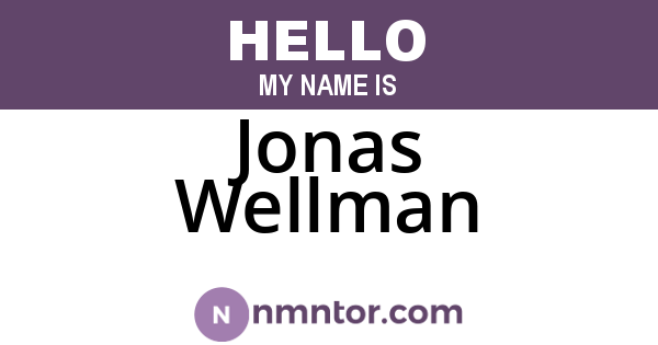 Jonas Wellman