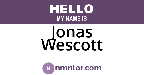 Jonas Wescott