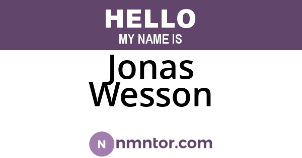 Jonas Wesson