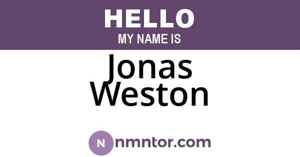 Jonas Weston